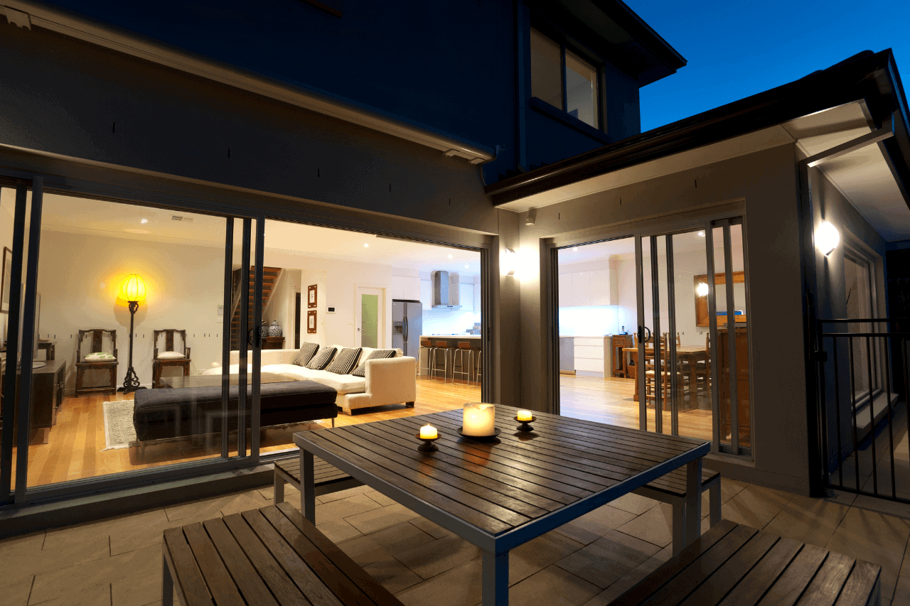 Outdoor Living Space at night